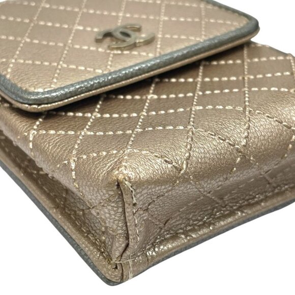 Chanel Bicolor CC Logo Cigarette Case Tobacco Multi Quilted Leather Hat main image 7